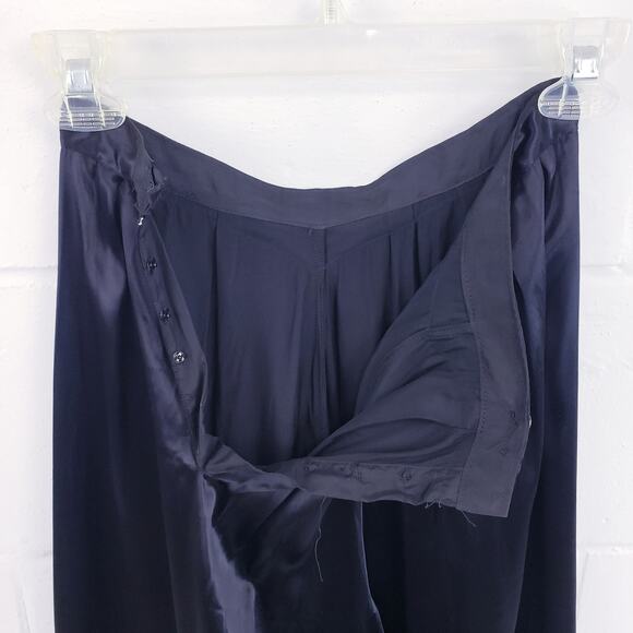 Mid-Century Silk Wide Leg Trouser Pants - Picture 4 of 7